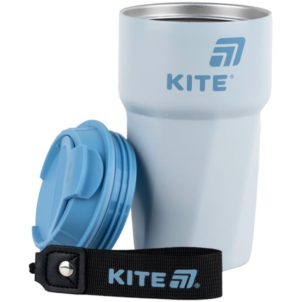 Термокружка Kite K25-1220-2, 450 мл, сіро-блакитна
