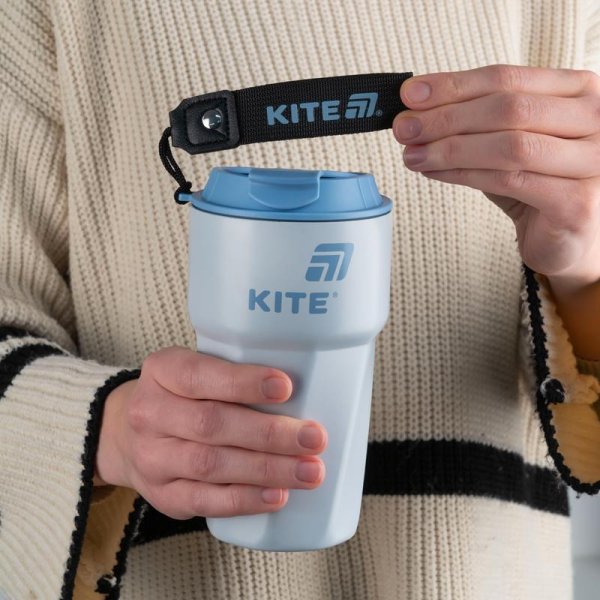 Термокружка Kite K25-1220-2, 450 мл, сіро-блакитна