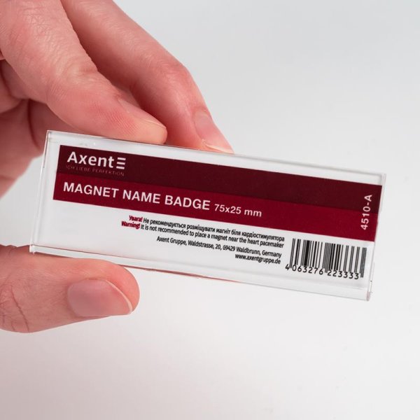 Бейдж акриловий на магніті Axent 4510, 75х25мм