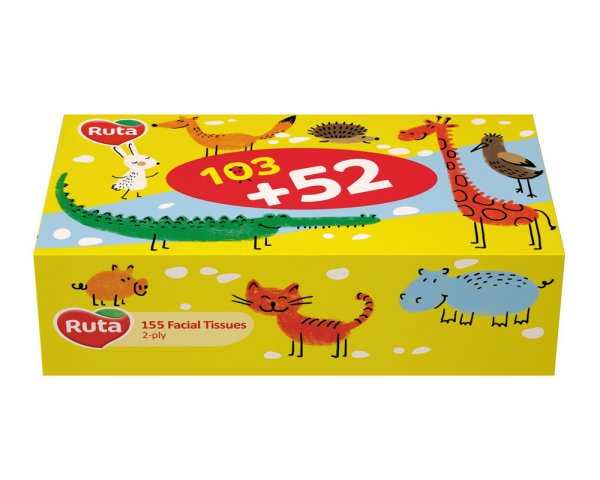 Салфетки косметические 20х21см, 155шт