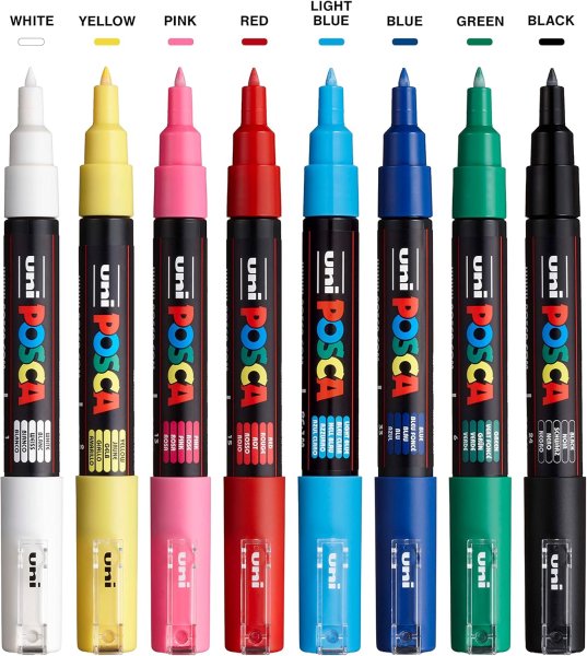 Набор маркеров uni POSCA, 0,7-1мм, 8шт