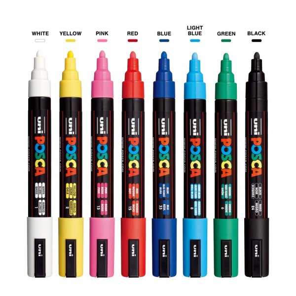Набор маркеров uni POSCA, 0,9-1,3мм 8шт