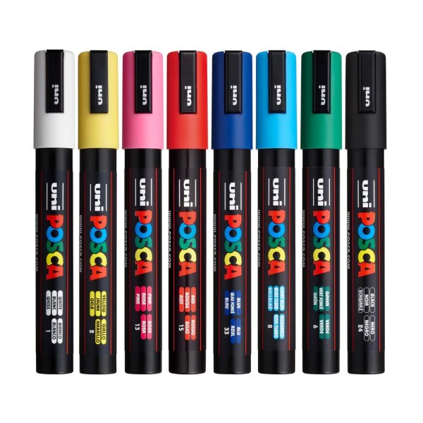 Набор маркеров uni POSCA, 1,8-2,5мм, 8шт