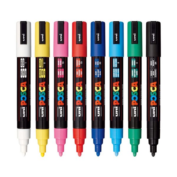 Набор маркеров uni POSCA, 1,8-2,5мм, 8шт