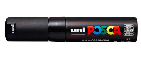 Маркер uni POSCA, 4,5-5,5мм, черный