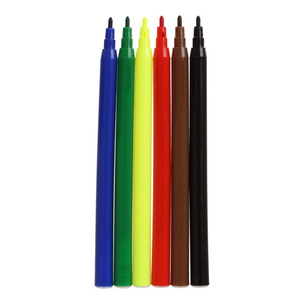 Фломастеры на водной основе, 6 цветов