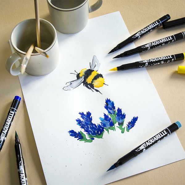 Фломастеры акварельные 8683 12 цветов