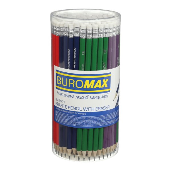 Карандаш графитовый с ластиком HB COLOR