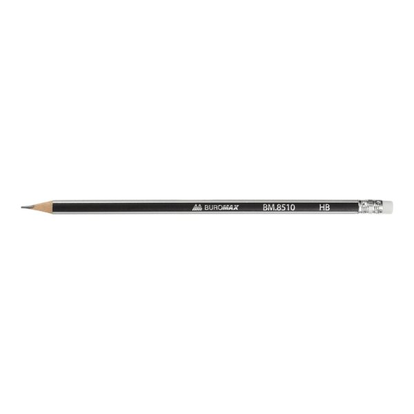 Карандаш графитовый с ластиком HB SILVER