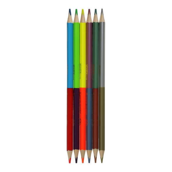 Карандаши цветные двухсторонние NEON+METALLIC, 6 шт/12 цветов, KIDS LINE