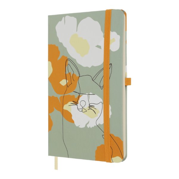 Книга записна NATURE 136*207мм, 96л, аркуші в клітинку, оливковий