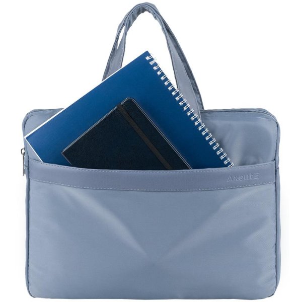 Сумка для документов текстильная А4, 1 отделение, голубая