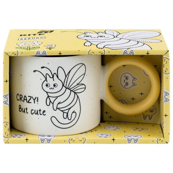 Чашка керамічна Kite Crazy cat K25-220-5, 370 мл
