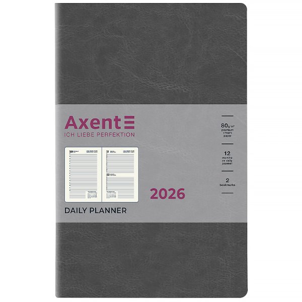 Щоденник 2026 Axent Partner City Soft 145x210мм, сірий