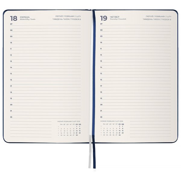 Щоденник 2026 Axent Partner Lines 145x210мм, блакитний