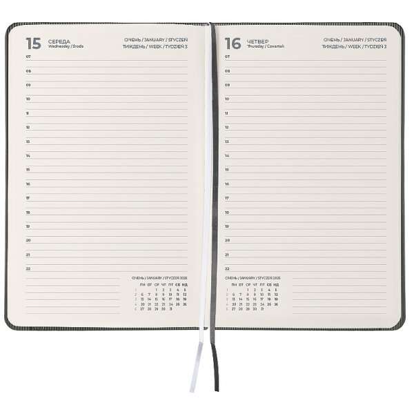 Щоденник 2026 Axent Partner Lines 145x210мм, сірий