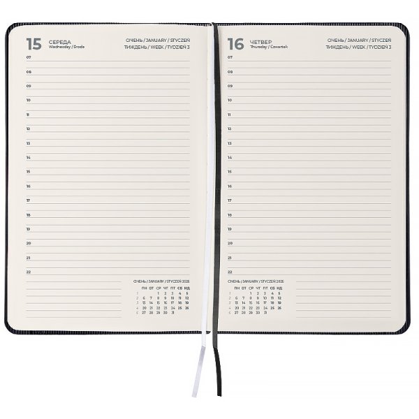 Щоденник 2026 Axent Partner Lines 145x210мм, чорний