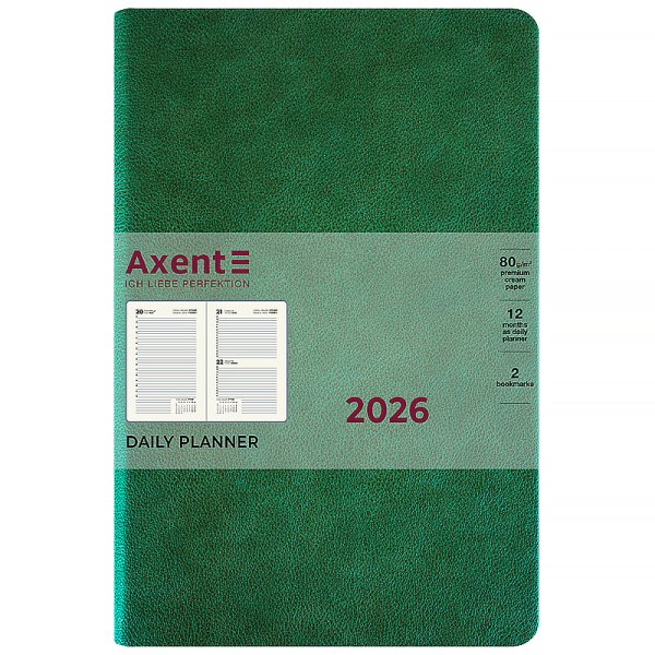 Щоденник 2026 Axent Partner Soft Muse 145x210мм, зелений