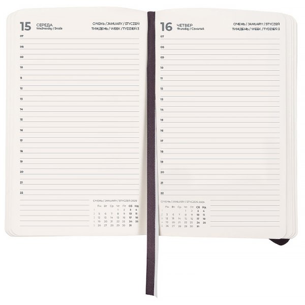 Щоденник 2026 Axent Partner Soft Skin 145x210мм, чорний