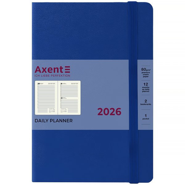 Щоденник 2026 Axent Partner Strong 145x210мм, класичний синій