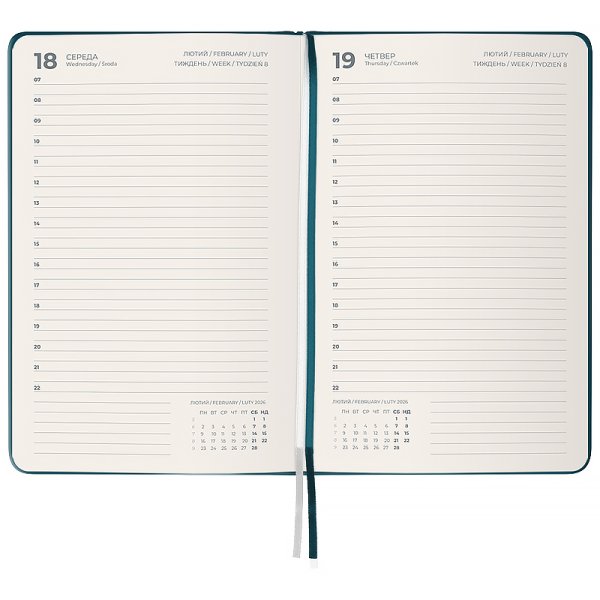 Щоденник 2026 Axent Partner Strong 145x210мм, лазурний