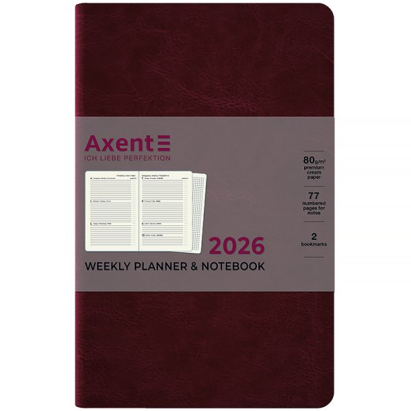 Щотижневик 2026 Axent Partner City Soft 125х195мм, коричневий