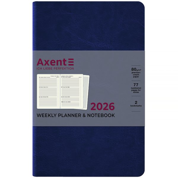 Щотижневик 2026 Axent Partner City Soft 125х195мм, синій