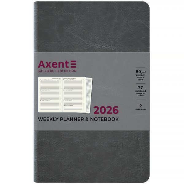 Щотижневик 2026 Axent Partner City Soft 125х195мм, сірий