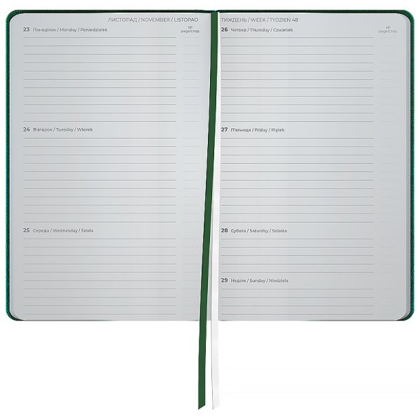 Щотижневик 2026 Axent Partner Muse 125х195мм, зелений