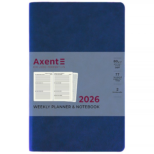 Щотижневик 2026 Axent Partner Muse 125х195мм, синій