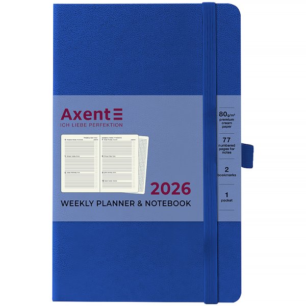 Щотижневик 2026 Axent Partner Strong 125x195мм, класичний синій
