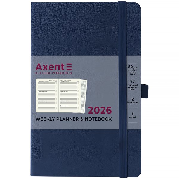 Щотижневик 2026 Axent Partner Strong 125x195мм, синій
