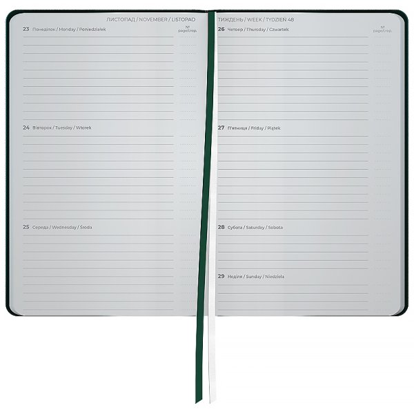 Щотижневик 2026 Axent Partner Traces 125х195мм, темно-зелений