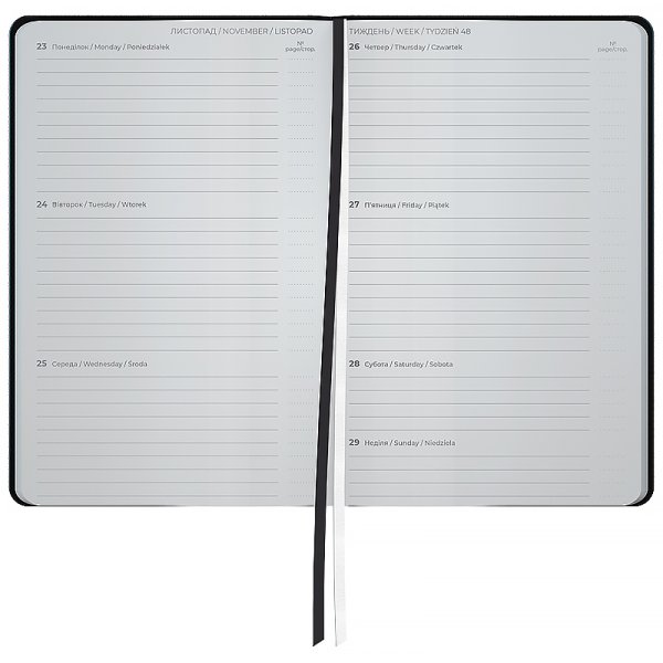 Щотижневик 2026 Axent Partner Traces 125х195мм, чорний