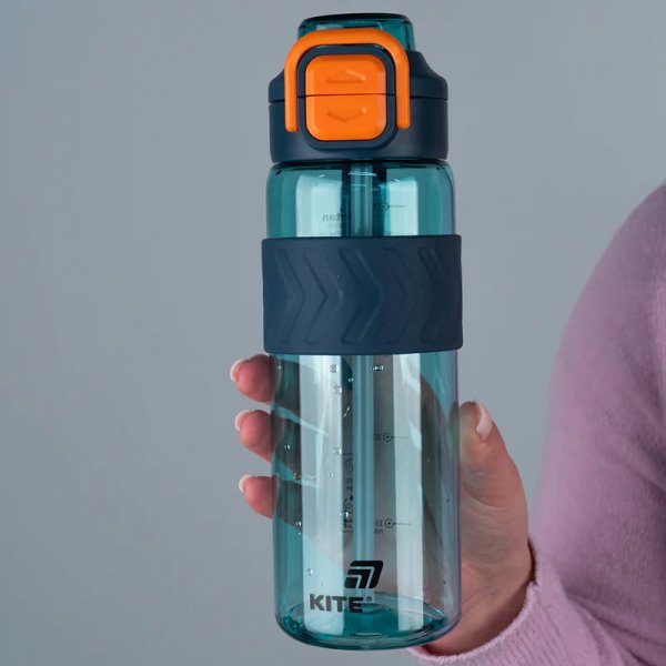 Пляшечка для води Kite K25-1234-3, 800 мл, блакитно-помаранчева