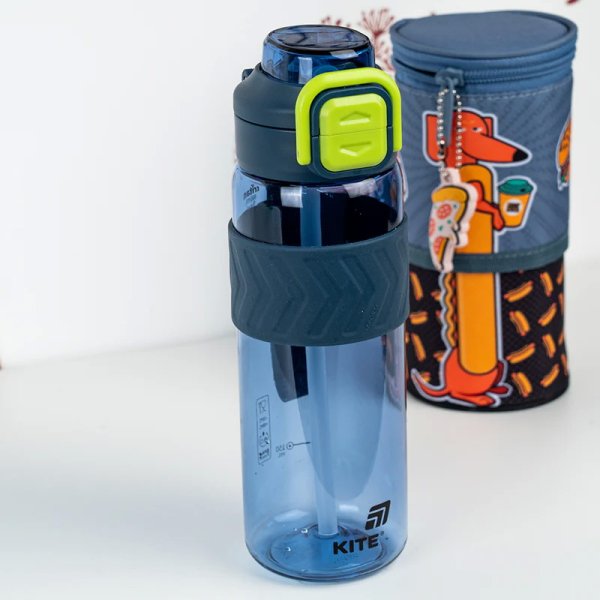 Пляшечка для води Kite K25-1234-2, 800 мл, синьо-зелена
