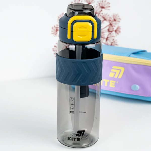 Пляшечка для води Kite K25-1234-1, 800 мл, сіро-жовта