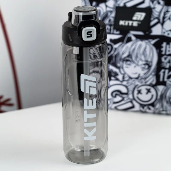 Пляшечка для води Kite K25-1211-1, 800 мл, чорна