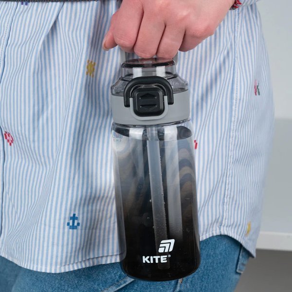 Пляшечка для води Kite K25-1212-1, 600 мл, чорна