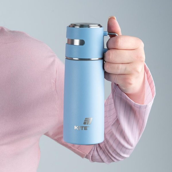 Термос Kite K25-1223-2, 350 мл, блакитний