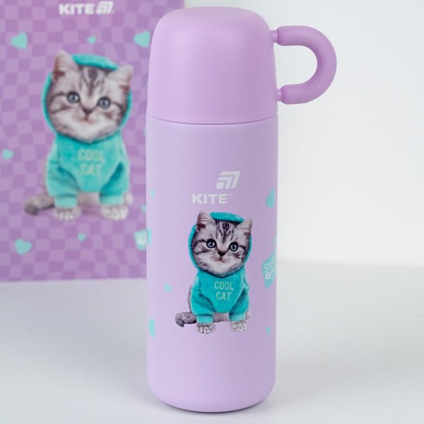 Термос Kite Studio Pets SP25-312, 480 мл, фіолетовий