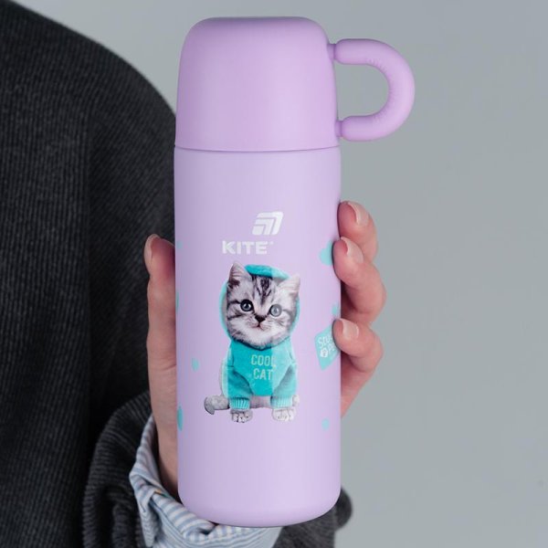 Термос Kite Studio Pets SP25-312, 480 мл, фіолетовий