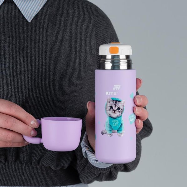 Термос Kite Studio Pets SP25-312, 480 мл, фіолетовий