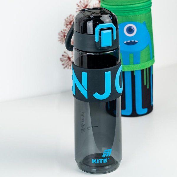 Пляшечка для води Kite K25-1233-2, 680 мл, чорно-блакитна