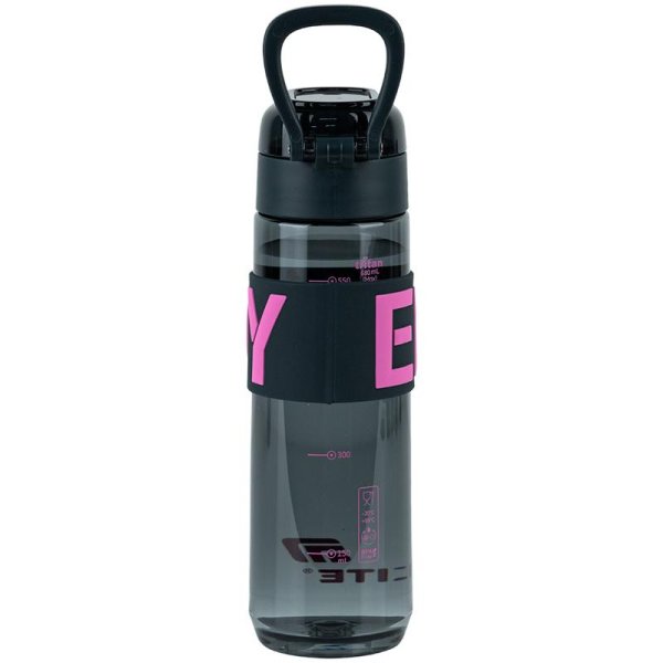 Пляшечка для води Kite K25-1233-3, 680 мл, чорно-рожева