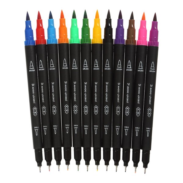 Набор лайнеров двухсторонних (лайнер+браш), 12 цветов