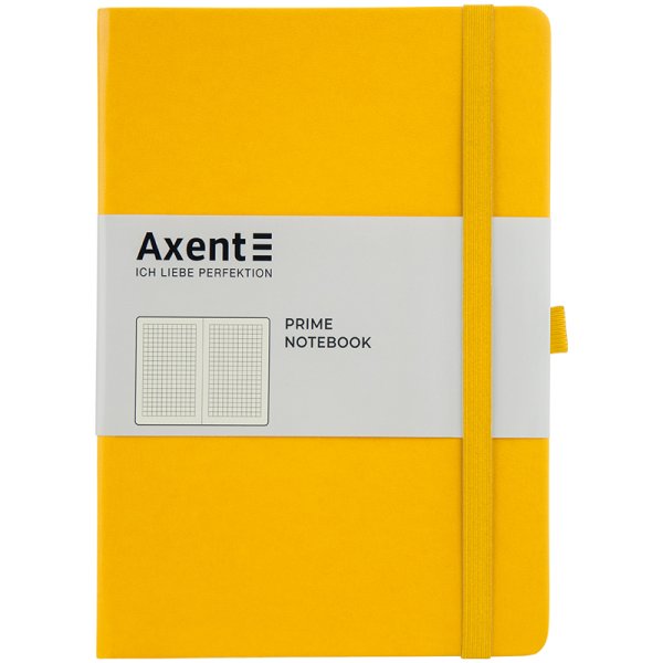 Книга записна Partner Prime А5, клітинка, жовтий 