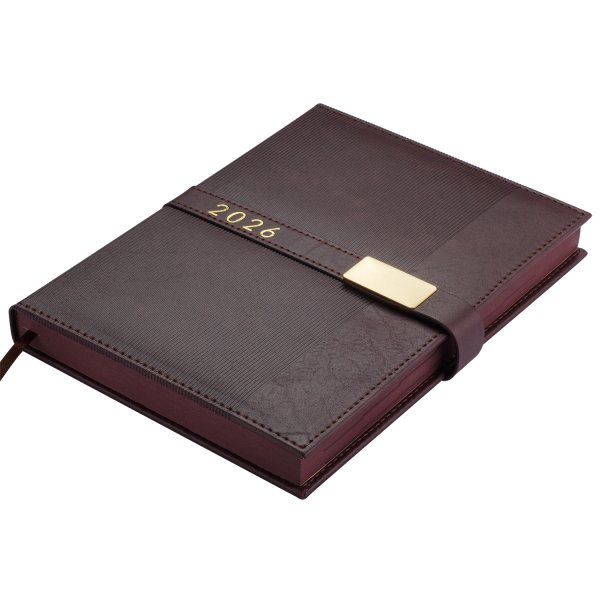 Ежедневник LEROY А5 на 2026 год коричневый