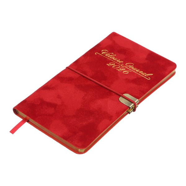 Щотижневик кишеньковий на 2026 рік, 85х153мм, VELOUR червоний