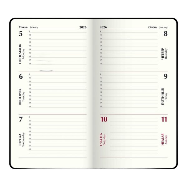 Щотижневик кишеньковий на 2026 рік, 85х153мм, BLOOM фіолетовий